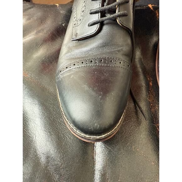 Johnston & Murphy Boys Black Leather Oxford Dress Shoes‎ Size 7M C 24 - Picture 5 of 7